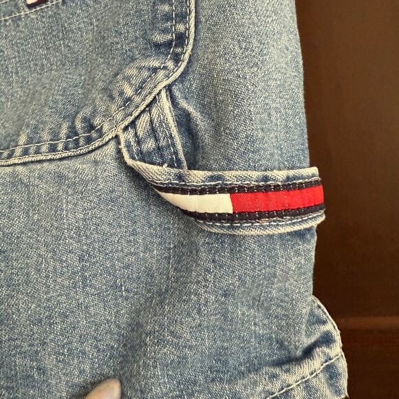 90s/Y2K Vintage | TOMMY HILFIGER | Carpenter style Jean Shorts | Size 10 - Picture 3 of 6